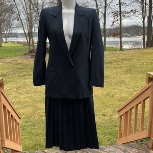 Woolrich VTG navy plaid pleated suit 10
